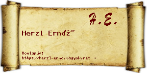 Herzl Ernő névjegykártya